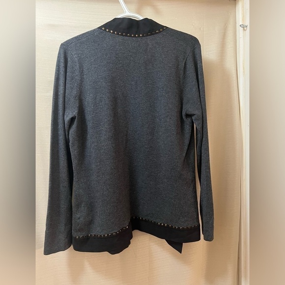 🔵Laura Petites women’s open front cardigan with metal accents size large - Picture 8 of 10